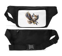 Regal Eagle with Crown and Jewels Unisex Waist Bag Black