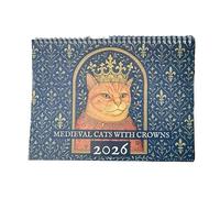 Regal Feline 2026 Calendar: 12-Month Planner with Whimsical Medieval Cat Illustrations, Charming Giftfor Cat Lovers