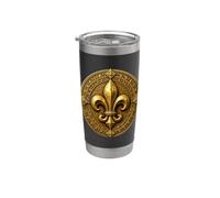 Regal Fleur-De-Lis Medallion with Intricate Heraldic Art Stainless Steel Insulated Tumbler