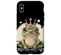 Regal Frog with Crown for a Noble Look Case for iPhone X/XS