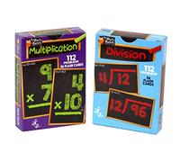 Regal Games - Two-Pack Math Flash Cards - Multiplication & Division Practice - Bright, Bold Easy to Read - Classroom, Homework, Study Supplement - 56 Cards, 112 Problems Per Pack