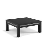 regal high gloss coffee table square in black with crystal effect