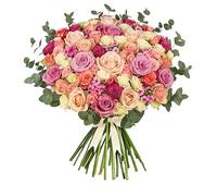 Regal - Luxury Fresh Cut Flower Bouquet - A Stunning Gift Any Occasion | Roses with two tones of Pink and White with Delightful Dashes of Bouvardiaby - Brighten someone's day with flowers.