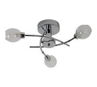Regal Modern 3 Way Light Semi Flush Ceiling Light in Polished Chrome - LED Compatible - Ideal for Low Ceilings