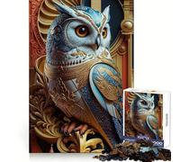 Regal Ornate Owl Jigsaw Puzzles 1000 Pieces for Adults Memory Gain Anxiety Relief Design Assembly Artistic Gift (50x75cm)