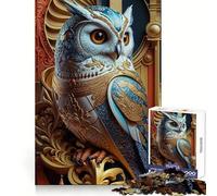 Regal Ornate Owl Jigsaw Puzzles for Teenagers 1000 Piece Boost Memory Serene Time Premium Cut Birthday Gift (38x26cm)