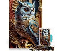 Regal Ornate Owl Teenagers 1000 Piece Jigsaw Puzzle Logic Boost Toy Indoor Fun Premium Edge Memorable Gift (38x52cm)