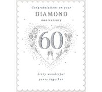 Regal Publishing Anniversary Card, Congratulations on Your Diamond Anniversary- 8 x 6 inches