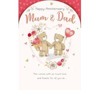 Regal Publishing Anniversary Card, Happy Anniversary Mum& Dad - 9 x 6 inches