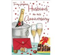 Regal Publishing Annivesary Card Husband - 9 x 6 inches, C80100