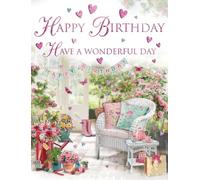 Regal Publishing Birthday Card, Happy Birthday Have a Wonderful Day for Her - 8 x 6 inches