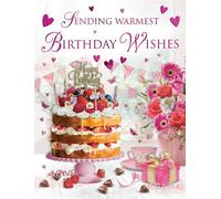 Regal Publishing Birthday Card, Sending Warmest Birthday Wishes Female - 8 x 6 inches