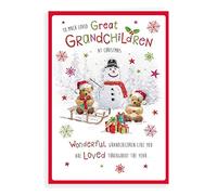 Regal Publishing C85469 Cute Christmas Card to Great Grandchildren,brown,9 x 6 inches