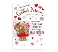Regal Publishing C85539 Character Christmas Card Great Niece ,grey|oak|red|white|brown - 9 x 6 inches,