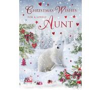 Regal Publishing Christmas Card For a Lovely Aunt Polar Cub - 9 x 6 inches