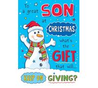 Regal Publishing Christmas Card Humour To a Great Son Snowman - 9 x 6 inches