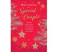 Regal Publishing Christmas Card Special Couple Trees on red - 9 x 6 inches