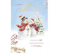 Regal Publishing Christmas Card To a Special Brother & Sister In Law Snowman couple - 9 x 6 inches