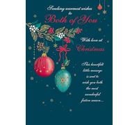 Regal Publishing Christmas Card Warmest Wishes To Both of You 2 Baubles - 9 x 6 inches