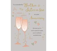 Regal Publishing Classic Annivesary Card Brother & Sister in Law - 9 x 6 inches, Beige