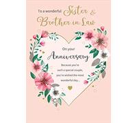 Regal Publishing Classic Annivesary Card Sister & Brother in Law - 9 x 6 inches,brown|beige|black|pink