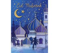 Regal Publishing Happy Eid Mubarak Card, 7 x 5 inches,C88414, Blue