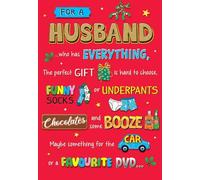 Regal Publishing Humour Christmas Card, Husband, Best gift - 9 x 6 inches - Piccadilly Greetings