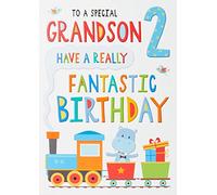 Regal Publishing Juvenile Birthday Card Age 2 Grandson - 9 x 6 inches,grey|blue|red|gold
