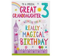 Regal Publishing Juvenile Birthday Card Age 3 Great Granddaughter - 9 x 6 inches