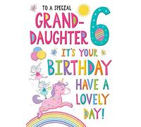 Regal Publishing Juvenile Birthday Card Age 6 Granddaughter - 9 x 6 inches,blue|yellow|pink|red|peach
