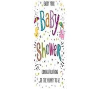 Regal Publishing Modern Congratulations Baby Shower Card - 8 x 6 inches,blue|red|peach|grey|black