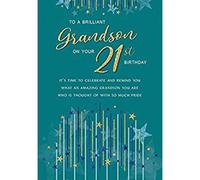 Regal Publishing Modern Milestone Age Birthday Card 21st Grandson - 9 x 6 inches,Green