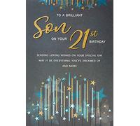 Regal Publishing Modern Milestone Age Birthday Card 21st Son - 9 x 6 inches,Black