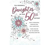Regal Publishing Modern Milestone Age Birthday Card 50th Daughter - 9 x 6 inches, C80765