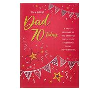 Regal Publishing Modern Milestone Age Birthday Card 70th Dad - 9 x 6 inches, C80780,Beige