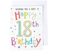 Regal Publishing Modern Milestone Age Happy Birthday Card 18th - 8 x 6 inches,grey|gold|pink|green|beige
