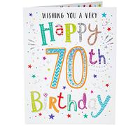 Regal Publishing Modern Milestone Age Happy Birthday Card 70th - 8 x 6 inches,White