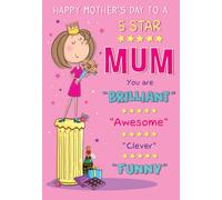 Regal Publishing Mother's Day Card, 5 Star Mum Humour - 9 x 6 inches