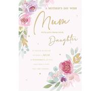 Regal Publishing Mother's Day Card, With Love Mum From Your Daughter Floral - 9 x 6 inches