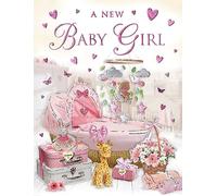 Regal Publishing New Baby Girl Card - 8 x 6 inches - Piccadilly Greetings
