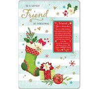 Regal Publishing Sentiment Christmas Card Friend - 9 x 6 inches
