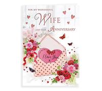 Regal Publishing Traditional Anniversary Card Wife - 9 x 6 inches