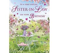 Regal Publishing Traditional Birthday Card Sister In Law Garden Scene - 8 x 6 inches