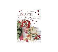 Regal Publishing Traditional Christmas Card, Auntie, Flower jug - 9 x 6 inches - Piccadilly Greetings