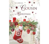 Regal Publishing Traditional Christmas Card, Cousin, Stocking - 9 x 6 inches - Piccadilly Greetings