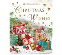 Regal Publishing Traditional Christmas Wishes Card, Gifts - 8 x 6 inches - Piccadilly Greetings