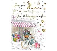 Regal Publishing Traditional Mother's Day Card Mum from Son & DIL - 9 x 6 inches,Gold