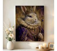 Regal Rabbit Royal Portrait Fanciful Canvas Wall Art 16x20