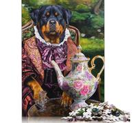 Regal Rottweiler Tea Time Puzzles for Adults Wooden Puzzles Educational Game for Children As A 1000pcs (75x50cm)