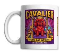 Regal Ruby Cavalier King Charles Spaniel Gift Mug - Royal Lap Warmer (Bow Before The Fluff) - Luxurious Snuggle Home Sofa Coffee Cup - 11oz Ceramic